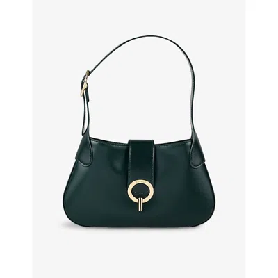 Sandro Womens Sweet Janet Leather Shoulder Bag Bottle Green