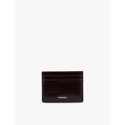 Sandro Womens Rouges Branded Four-slot Leather Card Holder