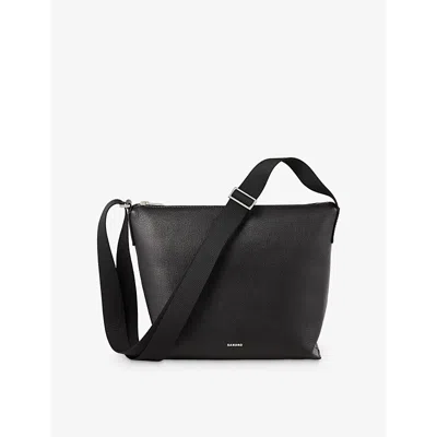 Sandro Womens  Branded Leather Cross-body Bag In Noir / Gris