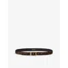 Sandro Womens Brown Animal-print Pony Leather Belt In Brown