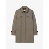 Sandro Houndstooth Trench Coat In Gray