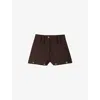 Sandro Womens Button-embellished High-rise Stretch-woven Shorts Brown