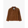 Sandro Womens High-neck Relaxed-fit Suede Jacket Brown