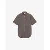 Sandro Womens Oversized Checked Cotton Shirt Brown