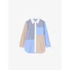Sandro Poplin Stripe Patchwork Shirt
