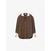 Sandro Womens Burgundy / Brown Checked Oversized Cotton Shirt In Multi