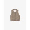 Sandro Womens Brown Button-down Regular-fit Textured Tweed Vest In Brown