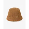 Sandro Womens Camel Logo Wool And Cashmere-blend Bucket Hat In Brown