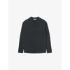 Sandro Womens Charcoal Grey Collared Rhinestone-embellished Wool And Cashmere-blend Cardigan In Black
