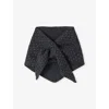 Sandro Womens Charcoal Grey Polka-dot Wool And Cashmere-blend Scarf In Black