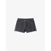 Sandro Womens Ring-embellished Contrast-stitch Denim Shorts Deep Blue In Blue