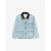 Sandro Contrasting-collar Denim Jacket In Denim - Jean