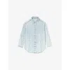 Sandro Womens  Long-sleeved Rhinestone-embellished Denim Shirt In Denim - Jean