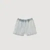 Sandro Beaded And Rhinestone Denim Shorts In Denim - Jean