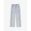 Sandro Jeans With Rhinestone Stripes In Denim - Jean