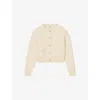 Sandro Womens Ecru Button-down Long-sleeve Textured Knitted Cardigan In Multi