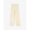 Sandro Womens Ecru Cable-knit High-rise Wool-blend Trousers In Neutral