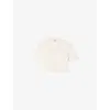 Sandro Womens Ecru Cropped Pointelle-texture Knitted Top In Neutral