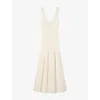 Sandro Womens Scoop-neck Ribbed Knitted Maxi Dress Ecru In White