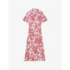 Sandro Floral Patterned Maxi Dress In Rouges