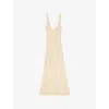 Sandro Womens Naturels Flower-embellished Sleeveless Knitted Maxi Dress In Naturels