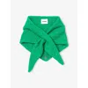Sandro Womens Green Cable-knit Wool And Cashmere-blend Bandana