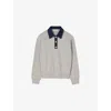 Sandro Womens Grey Denim Button-down Polo-collar Knitted Jumper In Gray