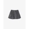 Sandro Womens Striped Rhinestone-embellished Cotton Mini Skirt Grey In Gray
