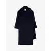 Sandro Womens  Integrated-scarf Relaxed-fit Wool Coat In Noir / Gris
