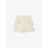 Sandro Decorative Tweed Shorts In Naturels