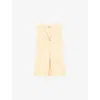 Sandro Womens  Corset-style Sleeveless Linen-blend Jacket In Naturels