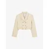 Sandro Womens  Double-breasted Cotton Jacket In Naturels