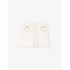 Sandro Womens  Flap-pocket Stretch-woven Mini Skirt In Naturels