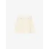 Sandro Womens  Flap-pocket Woven Mini Skirt In Naturels