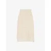 Sandro Womens Floral-crochet Split-hem Knitted Midi Skirt Naturels In Naturels