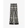 Sandro Perel Floral Satin Pants In Naturels