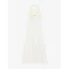 Sandro Womens Naturels Halterneck Knitted Maxi Dress In White