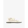 Sandro Plain Leather Lambskin Sandals In Naturels