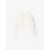 Sandro Womens Long-sleeved Cropped Cotton Blouse Naturels In Naturels