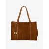 Sandro Womens Medium Suede Shopping Tote Naturels