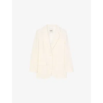 SANDRO WOMENS SANDRO NOTCHED-LAPEL SINGLE-BREASTED WOVEN BLAZER