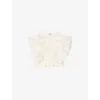 Sandro Linen-blend Cropped Blouse In Naturels