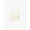 Sandro Womens  Sequin-embellished Cropped Woven Top In Naturels