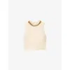 Sandro Womens Sleeveless Cropped Linen-blend Top Naturels In Naturels