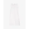 Sandro Womens  Topstitched Wide-leg Denim Jeans In Naturels