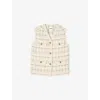 Sandro Sleeveless Tweed Jacket In Naturels