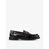 Sandro Buckle Loafers In Noir / Gris