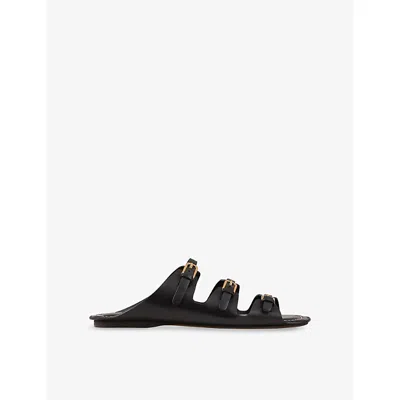 SANDRO WOMENS SANDRO BUCKLED LEATHER SANDALS