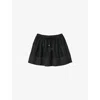 Sandro Womens  Drawstring-waist Side-pocket Linen-blend Mini Skirt In Noir / Gris
