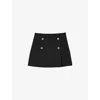 Sandro Womens  Flared Woven Mini Skirt In Noir / Gris